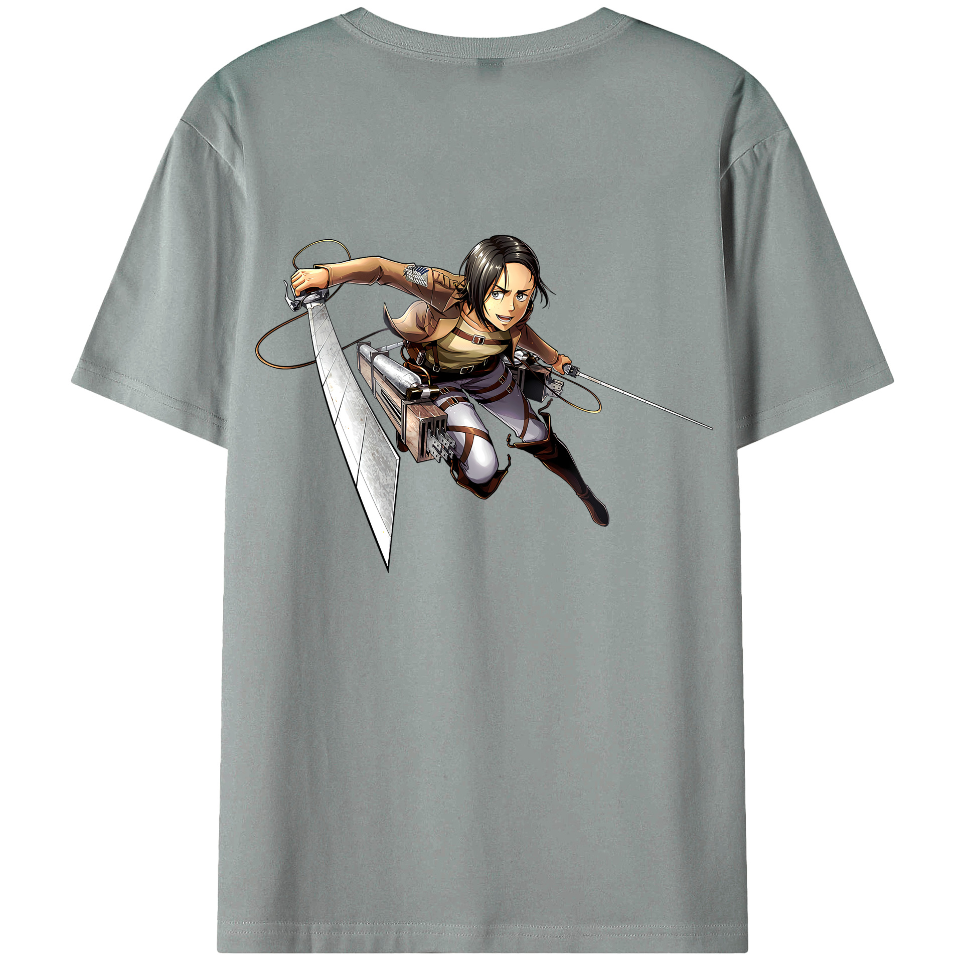 （画像用） 進撃の巨人 Attack on Titan 綿100％ メンズ半袖Tシャツ（バックプリント） 通気性